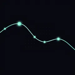 Illustration of a glowing blood pressure trend line